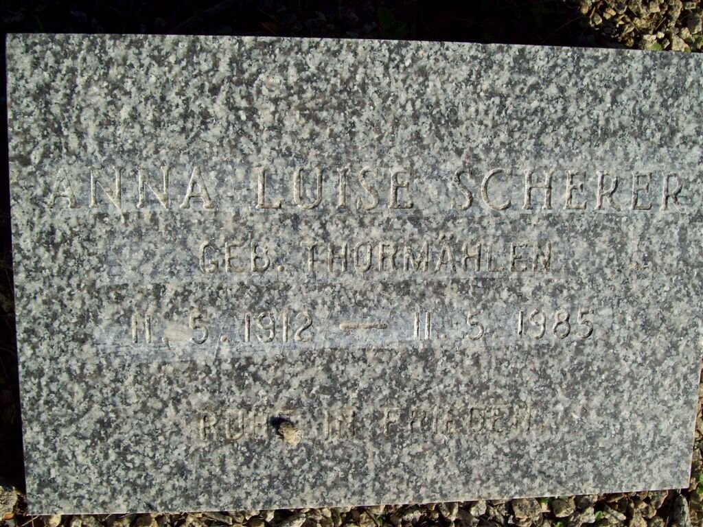 SCHERER Anna Luise nee THORMAHLEN 1912-1985