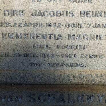 SCHALKWYK Dirk Jacobus Beukes 1882-1951 &amp; Emmerentia Magrieta FOURIE 1893-1973