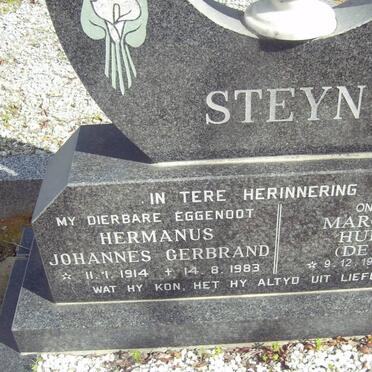 STEYN Hermanus Johannes Gerbrand 1914-1983 &amp; Margaretha Hubertha DE JONGH 1914-1999