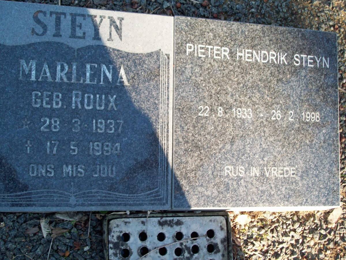 STEYN Pieter Hendrik 1933-1998 &amp; Marlena ROUX 1937-1994
