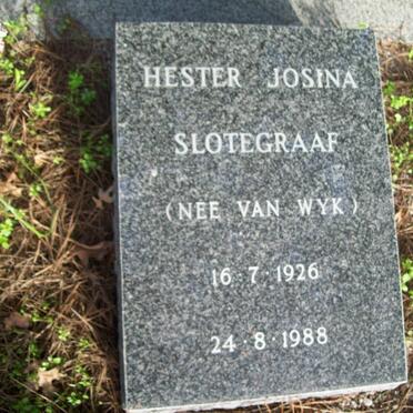 SLOTEGRAAF Hester Josina nee VAN WYK 1926-1988