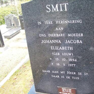 SMIT Johanna Jacoba Elizabeth nee LOUW 1894-1977