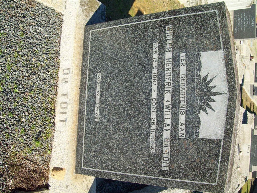 TOIT Willem Hendrik, du 1887-1954