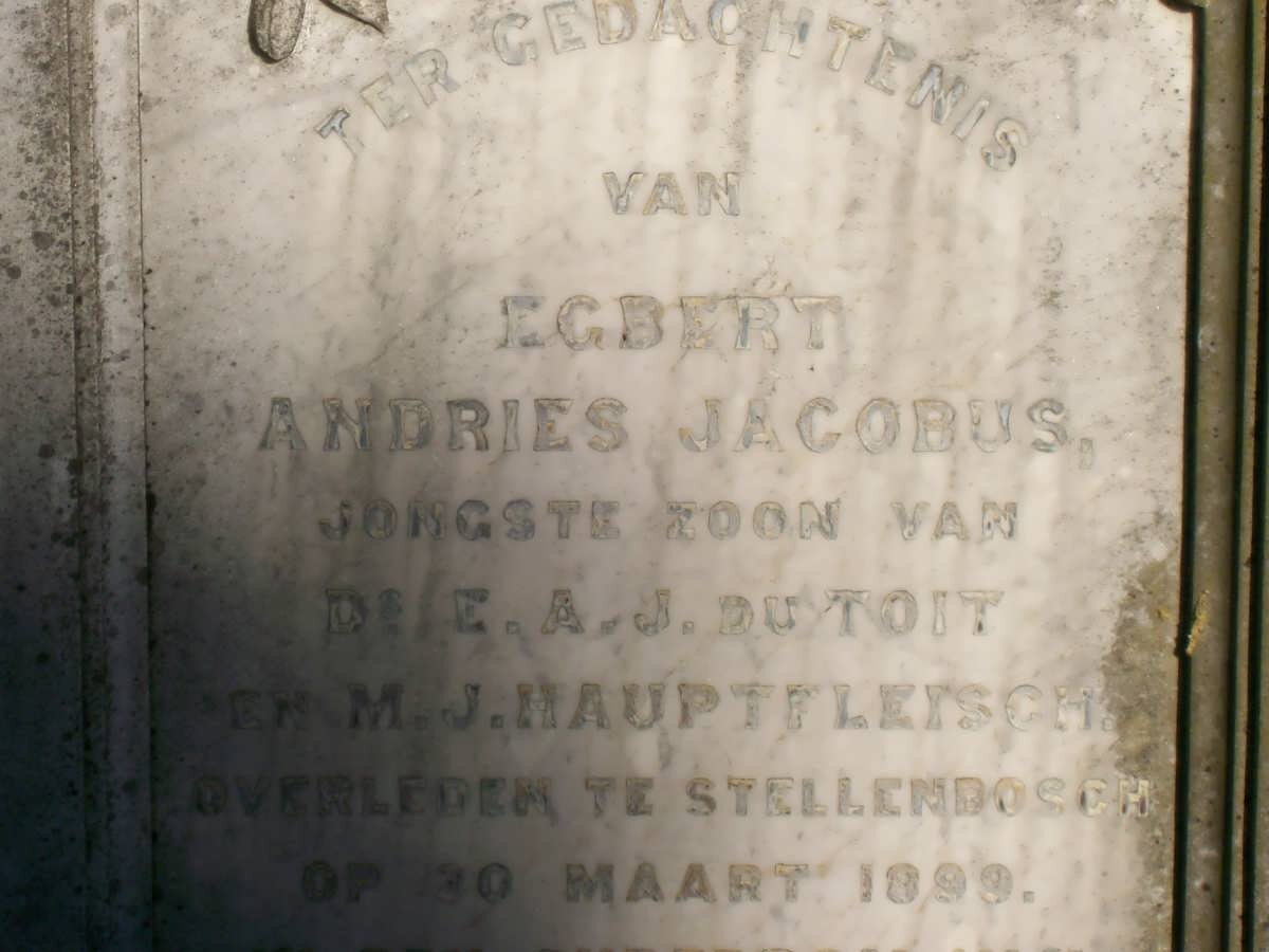 TOIT Egbert Andries Jacobus, du -1899