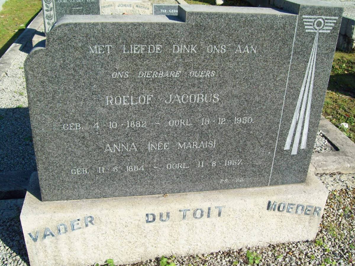 TOIT Roelof Jacobus, du 1882-1950 &amp; Anna MARAIS 1884-1957