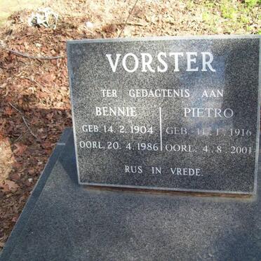 VORSTER Pietro 1916-2001 :: VORSTER Bennie 1904-1986