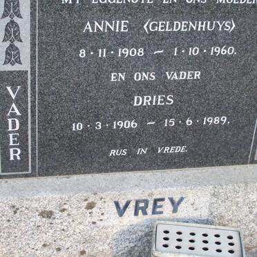 VREY Dries 1906-1989 &amp; Annie GELDENHUYS 1908-1960