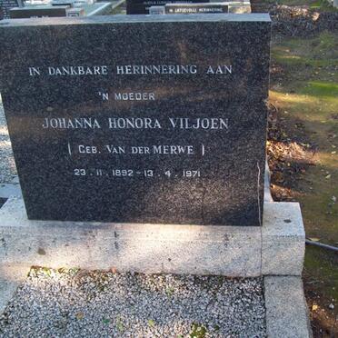 VILJOEN Johanna Honora nee VAN DER MERWE 1892-1971