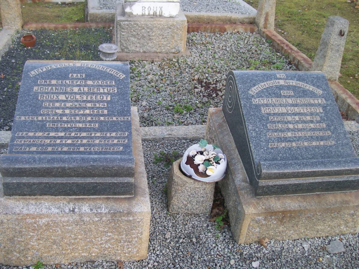 VOLSTEEDT Johannes Albertus Roux 1874-1946 &amp; Catherina Henrietta ROUX 1881-1942