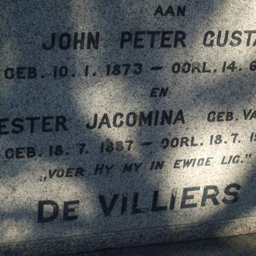VILLIERS John Petrus Gustav, de 1873-1962 &amp; Hester Jacomina VAN ZYL 1887-1964