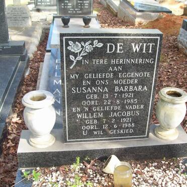 WIT Willem Jocobus, de 1921-1988 &amp; Susanna Barbara 1921-1985