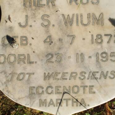 WIUM J.S. 1872-1954