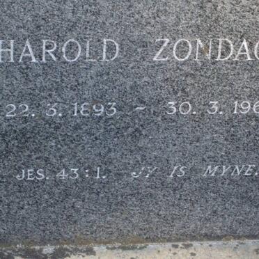 ZONDAGH Harold 1893-1962