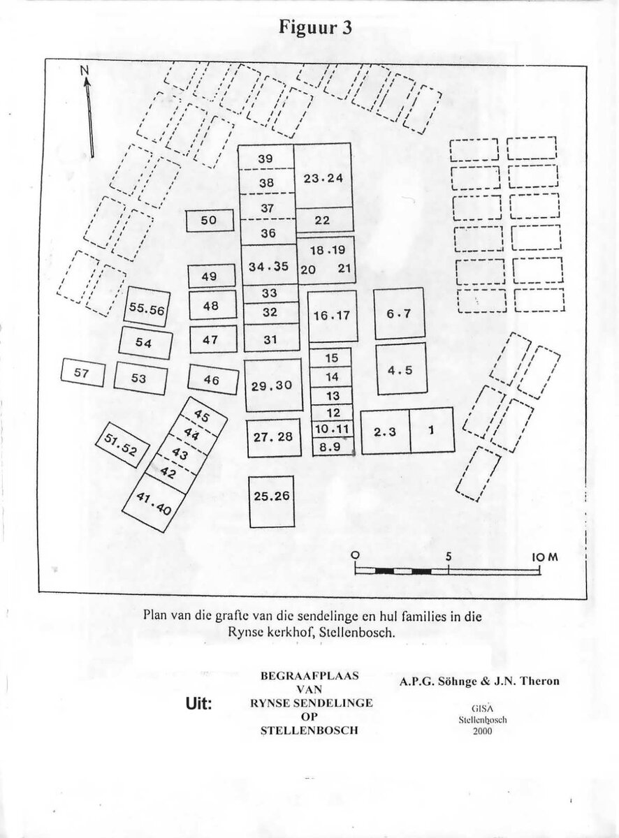09. Map of the graves of the Missionaries &amp; their families in the Rynse Section