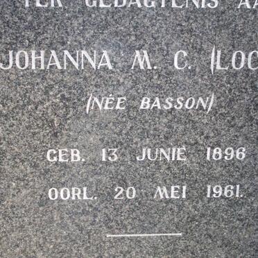 ? Johanna M.C. nee BASSON 1896-1961