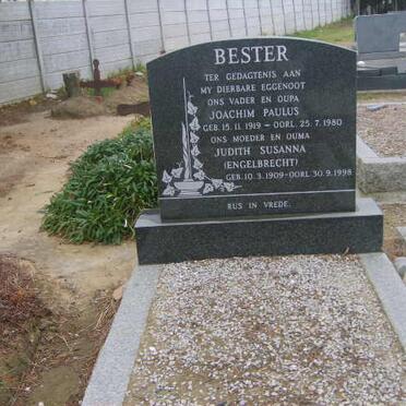 BESTER Joachim Paulus 1919-1980 &amp; Judith Susanna ENGELBRECHT 1909-1998
