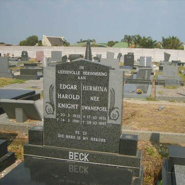 BECK Edgar Harold Knight 1932-1991 &amp; Hermina SWANEPOEL 1931-1997