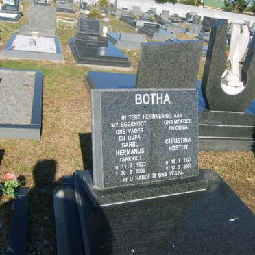 BOTHA Sarel Hermanus 1923-1999 &amp; Christina Hester 1927-2007