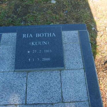BOTHA Ria nee KUUN 1913-2000