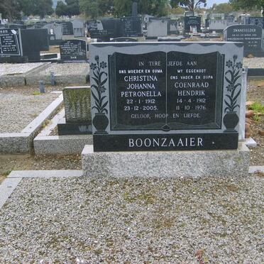 BOONZAAIER Coenraad Hendrik 1912-1976 &amp; Christina Johanna Petronella 1912-2005