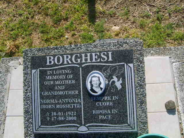 BORGHESI Norma-Antonia nee ROSSETTI 1922-2000