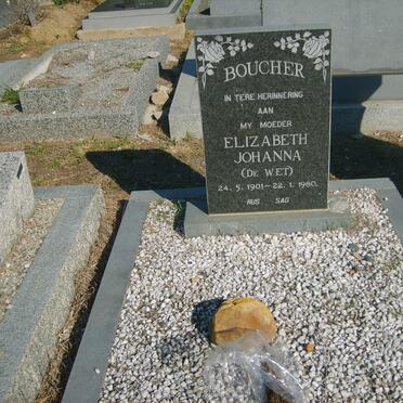 BOUCHER Elizabeth Johanna nee DE WET 1901-1980 :: BOUCHER Elizabeth Johanna nee DE WET 1901-1980