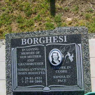 BORGHESI Norma-Antonia nee ROSSETTI 1922-2000