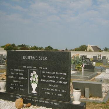 BAUERMEISTER Christiaan Coenraad 1920-2007 &amp; Margaretha Johanna BOTHA 1919-1990