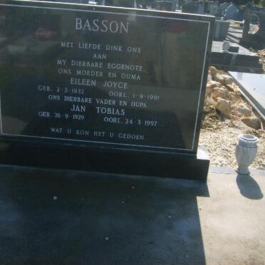 BASSON Jan Tobias 1929-1997 &amp; Eileen Joyce 1932-1991