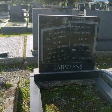 CARSTENS Duggie 1922-1983 &amp; Tillie  VAN DYK 1930-1972