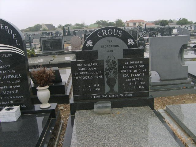 CROUS Theodoris Erns 1914-1991 &amp; Ida Francis BROWN 1910-1982