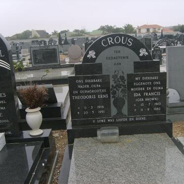 CROUS Theodoris Erns 1914-1991 &amp; Ida Francis BROWN 1910-1982
