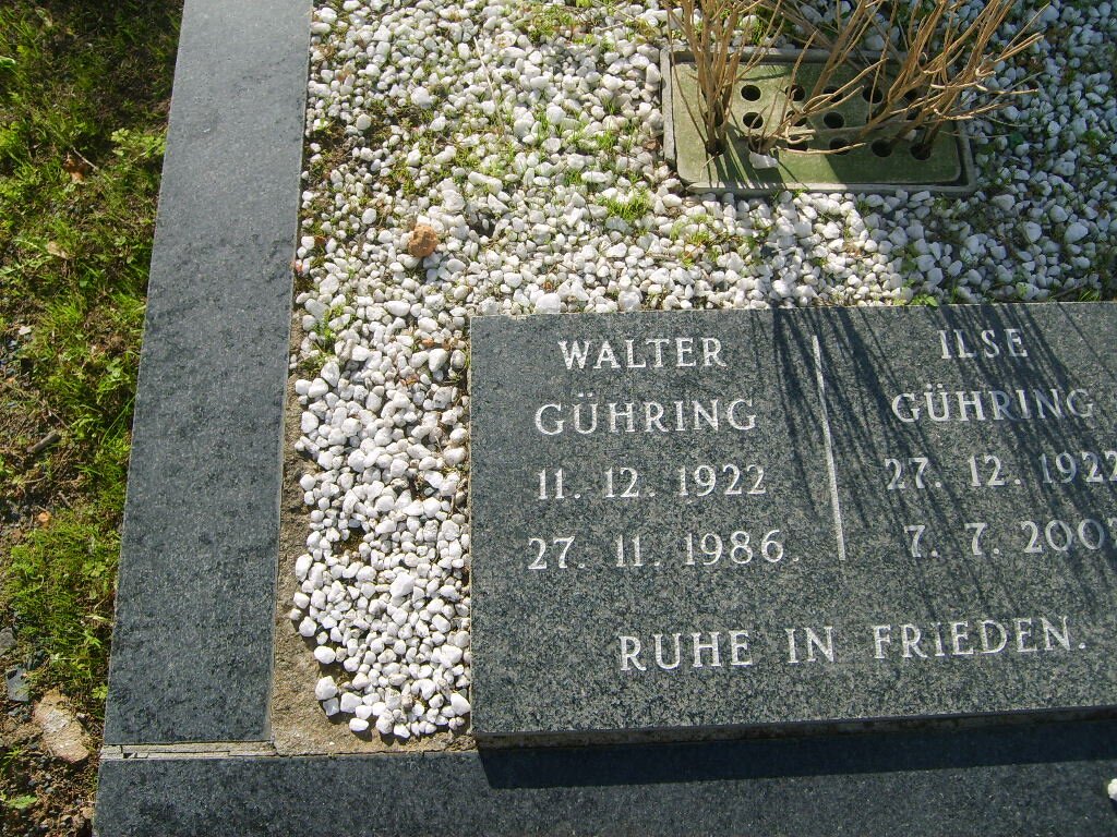 GUHRING Walter 1922-1986 &amp; Ilse 1922-200?