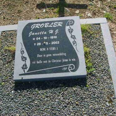 GROBLER Janetta H.J. 1910-2002