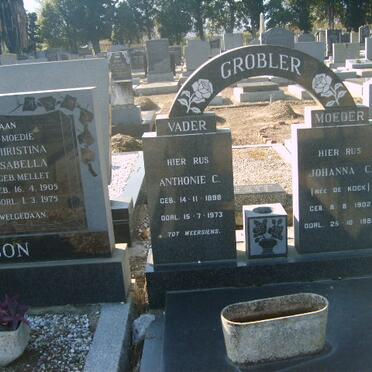 GROBLER Anthonie C. 1898-1973 &amp; Johanna C. DE KOCK 1902-1980