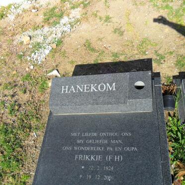 HANEKOM F.H. 1924-2001