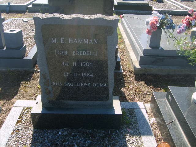 HAMMAN M.E. nee BREDELL 1905-1984