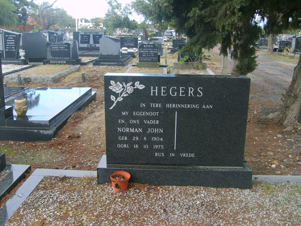 HEGERS Norman John 1904-1975