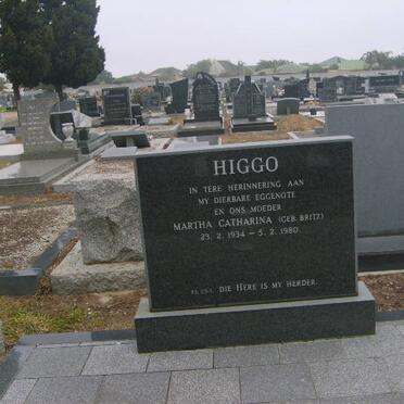 HIGGO Martha Catharina nee BRITZ 1934-1980