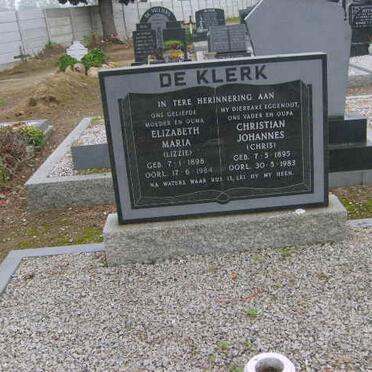 KLERK Christian Johannes, de 1895-1983 &amp; Elizabeth Maria 1898-1984
