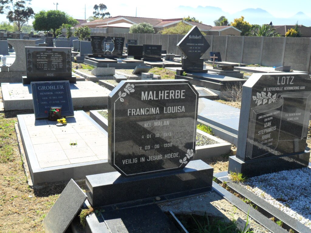 MALHERBE Francina Louisa nee MALAN 1913-1998