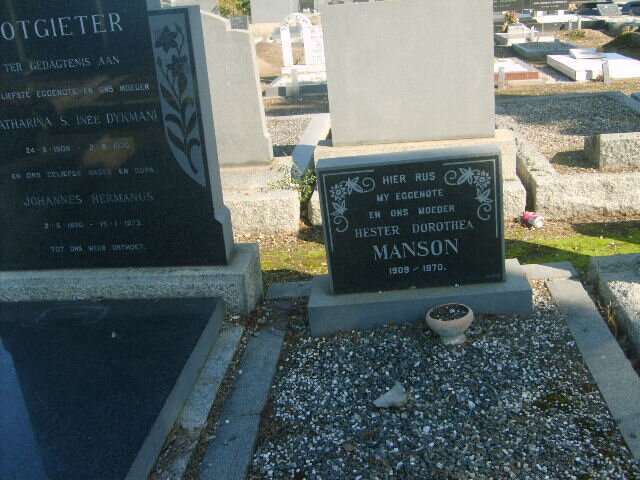 MANSON Hester Dorothea 1909-1970