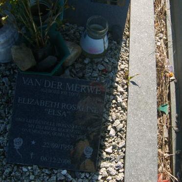MERWE Elizabeth Rosaline, van der 1952-2008