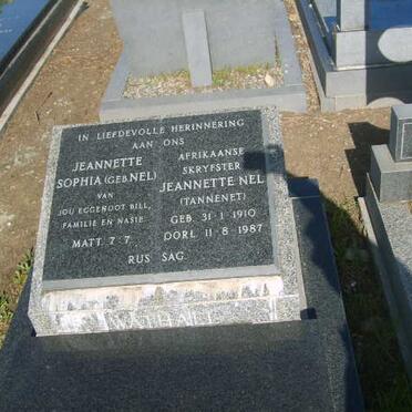 NEL Jeanette Sophia 1910-1987