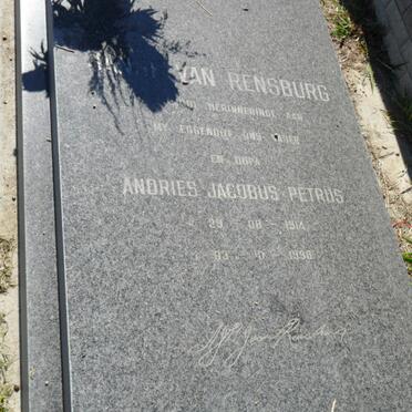 RENSBURG Andries Jacobus Petrus, Janse van 1914-1998