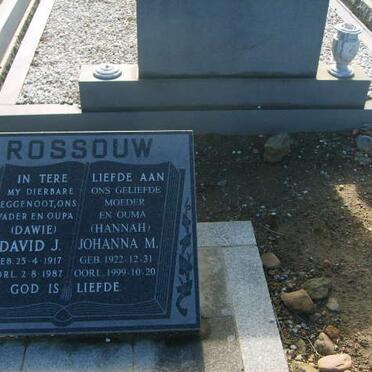 ROSSOUW David J. 1917-1987 &amp; Johanna M. 1922-1999