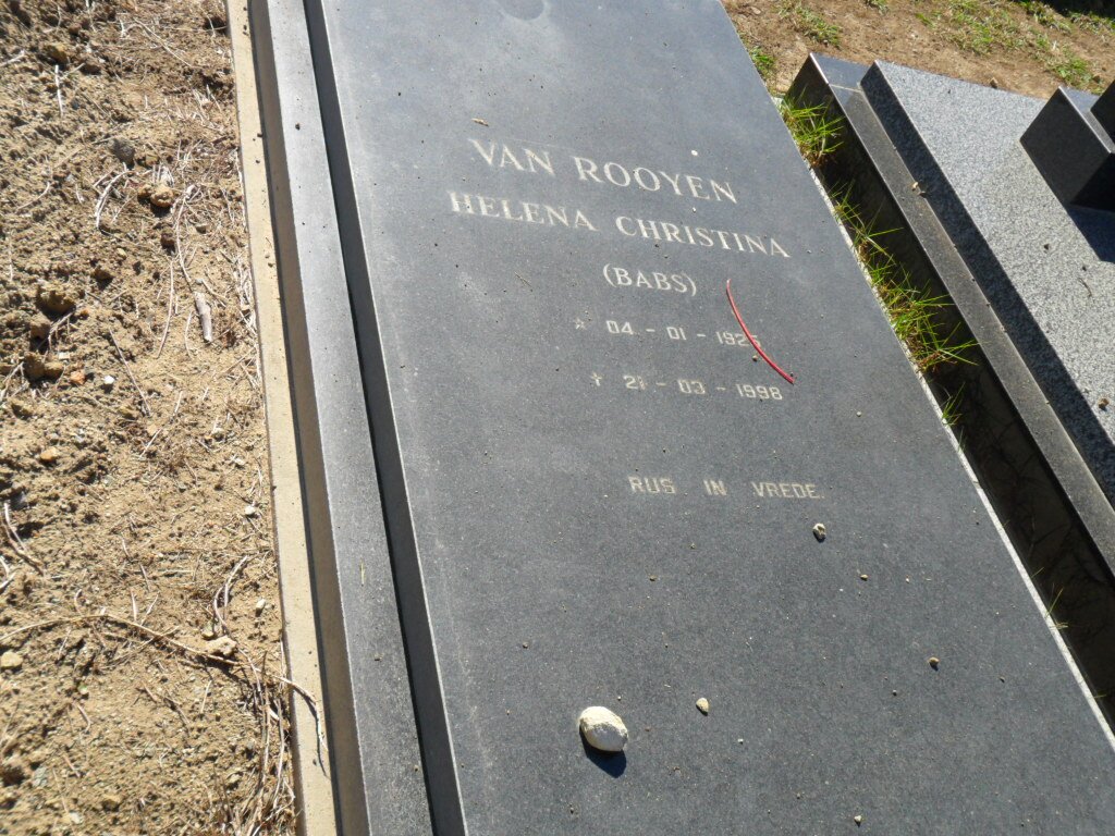 ROOYEN Helena Christina, van 1925-1998