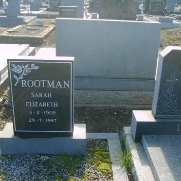 ROOTMAN Sarah Elizabeth 1909-1987