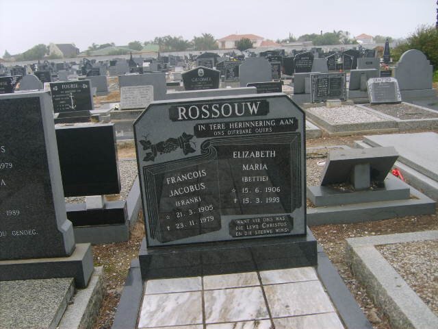 ROSSOUW Francois Jacobus 1905-1979 &amp; Elizabeth Maria 1906-1993