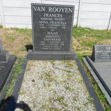 ROOYEN Ignatius Eastwood, van 1921-2008 &amp; Anna Francina SWART 1925-1998